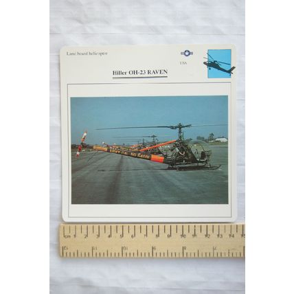 Hiller OH-23 Raven - USA - Land Based Helicopter - Collectors Club Card