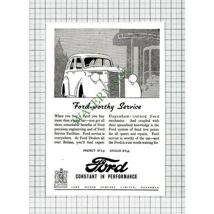 Ford Dagenham Small Advert- 1947 Cutting