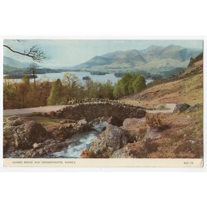 Ashness Bridge And Derwentwater, Keswick - 1960s Sanderson & Dixon RP Postcard