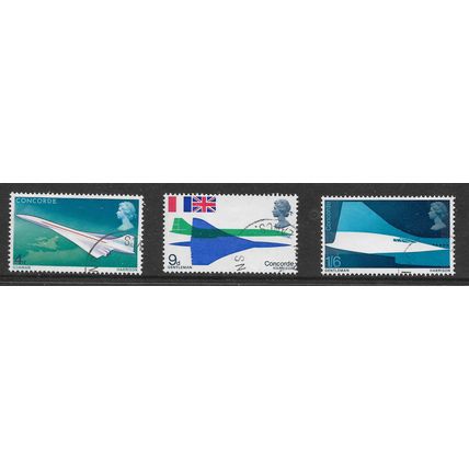 GREAT BRITAIN 1969 FIRST FLIGHT OF CONCORDE SG 784 / 786 3 VALS FINE USED#3