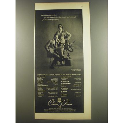 1956 Chester Barrie Fashion Ad - Throughout the world
