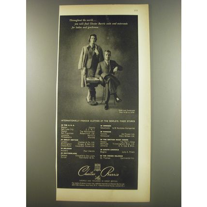 1956 Chester Barrie Fashion Ad - Throughout the world.. you will find