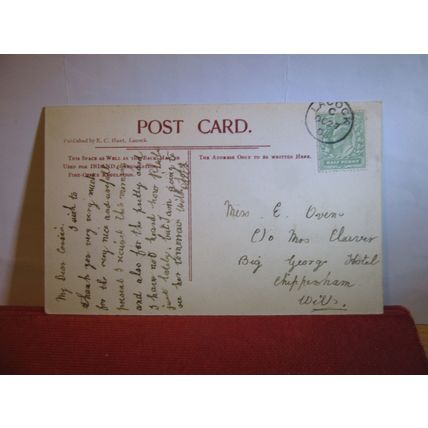 LACOCK CHURCH, WILTSHIRE used antique postcard by E C Hunt of Lacock. 1906 pm #