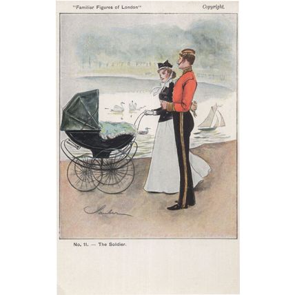 Familiar Faces Of London The Military Soldier Old Postcard