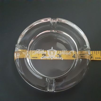 Hilton Hotel Ashtray Clear Glass Around the World Vintage Please READ