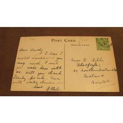 1914 real photo Postcard -West Cliff & Promenade @ Clacton On Sea - Essex
