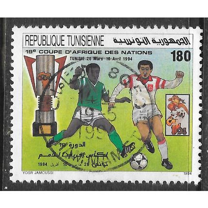 TUNISIA 1994 FOOTBALL AFRICAN NATIONS CUP TACKLE PLAYERS USED SPORTS DATED SON