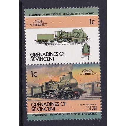 GRENADINE OF ST VINCENT 1984 LEADER OF WORLD TRAIN 3rd SERIES 1c PAIR MINT/MNH