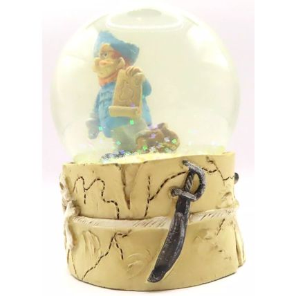 Pirate Snow Globe with Blue Coat and Treasure Map 8.5 CM Shabby Chic Gift