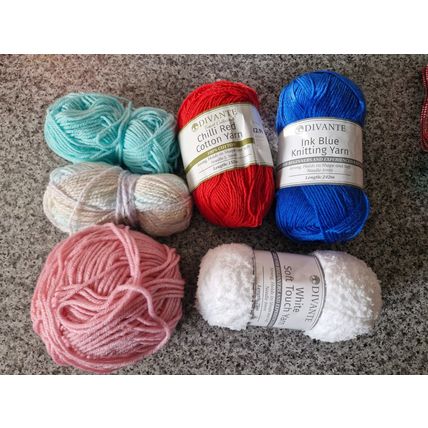 6 balls of Knitting/Cotton Yarn and wool