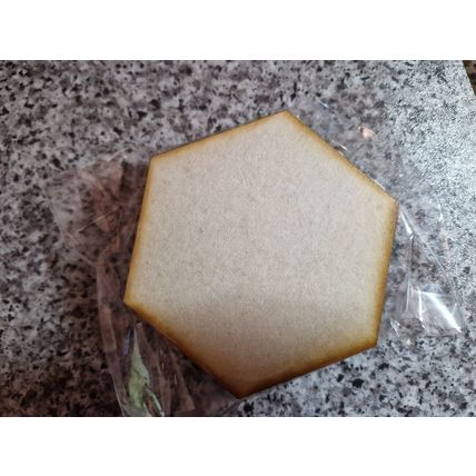 7 x Wooden MDF Hexagons - Each piece approx 8.5cm diameter x 3mm thickness