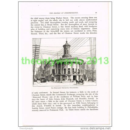 THE MERCHANT'S EXCHANGE, PHILADELPHIA, USA, BOOK ILLUSTRATION (PRINT) 1891