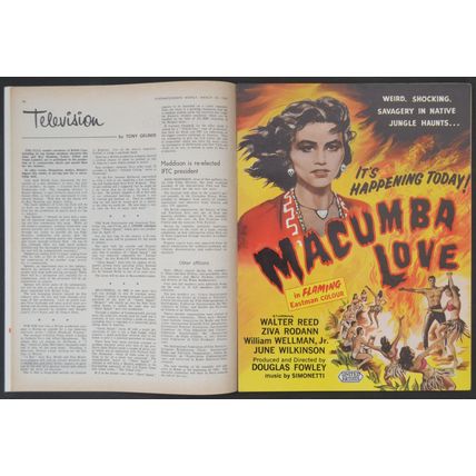 KINE WEEKLY 1961 Macumba Love, Sodom and Gomorrah UK MAGAZINE