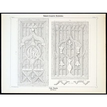 OAK PANELS 1890 Francis Thomas Dollman LITHOGRAPH #51