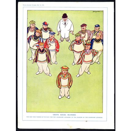 GRAVE SOCIAL BLUNDER 1934 Fougasse PUNCH CARTOON PAGE