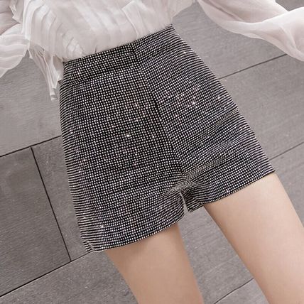 Lady Glitter Shiny Shorts Crystal Sequins ​hot Pants Slim Clubwear Punk Rock