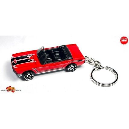 RARE CUSTOM KEYCHAIN 1964½/65/66 RED FORD MUSTANG CONVERTIBLE GREAT GIFT