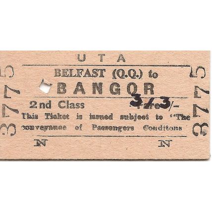 U.T.A. Edmondson Ticket - Belfast Queen's Quay to Bangor