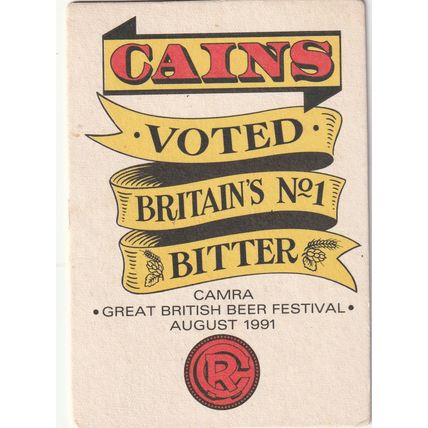 BEER MAT - CAINS BREWERY - RAISE CAINS - (Cat 006) - (1992)