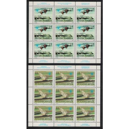 Yugoslavia Pygmy cormorants Birds Mayfly Nature Protection 2 Sheetlets 1991