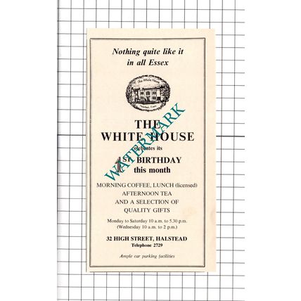 The White House Halstead Essex Advert - 1972 Clipping