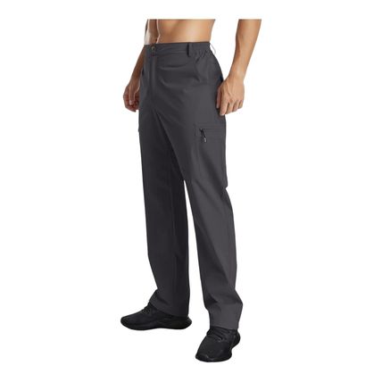 2x Mens Cargo XL Trousers Work Wear Slim Fit Casual Pants 6 Pockets Dark Grey