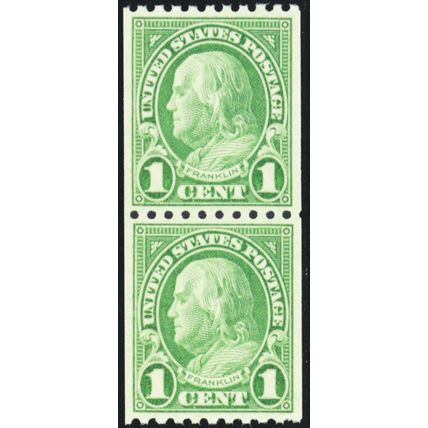 604, Mint Superb NH 1¢ Coil Pair - With Graded 98 PSE Certificate - Stuart Katz