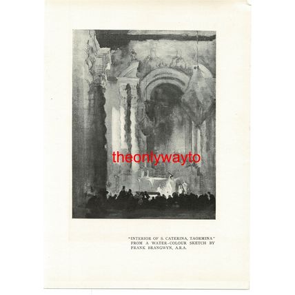 INTERIOR OF S. CATERINA, TAORMINA, ITALY, Book Illustration (Print), 1911