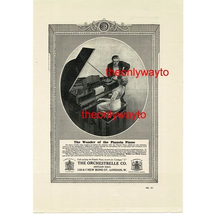 Pianola Piano Advert, Orchestrelle Co, London, Book Illustration (Print), 1913