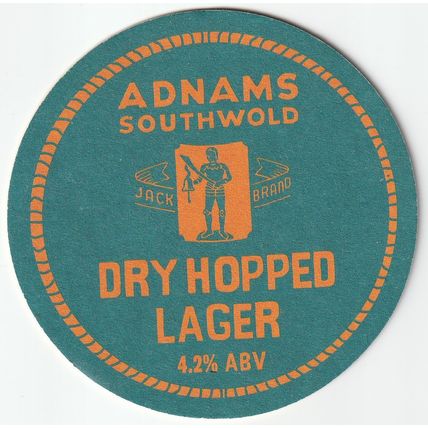 BEER MAT - ADNAMS BREWERY - DRY HOPPED LAGER - (Cat 144) - (2017)