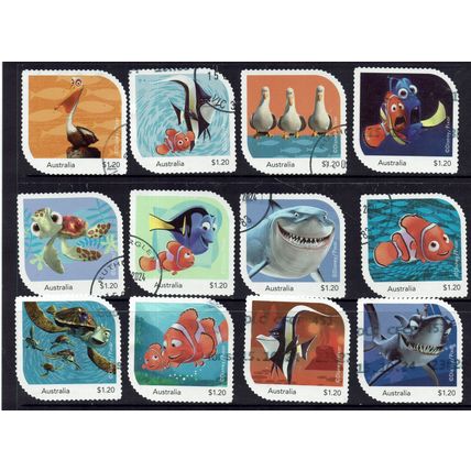 AUSTRALIA 2023 NEMO S/A SET OF 12 USED EX MY STAMPS PACK L459