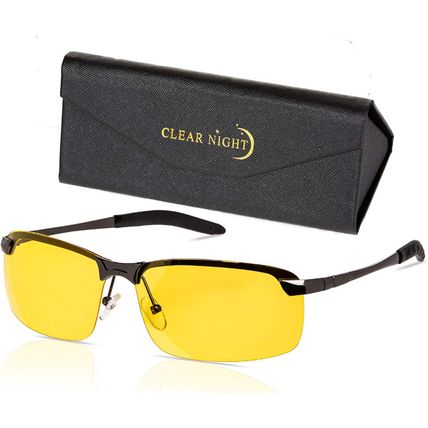 Night Driving Glasses anti Glare Polarized with Stylish Case - Night Vision/ Tac