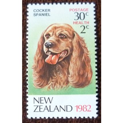 New Zealand 1982 Health Stamps Dogs 30c Cocker Spaniel mint stamp SG1272