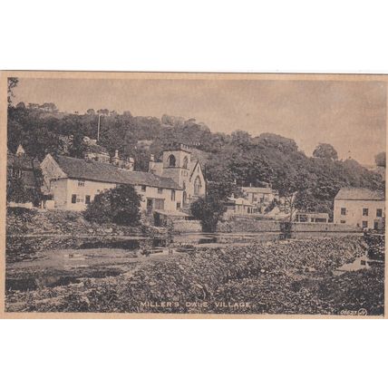 EC775 MILLERS DALE VILLAGE . PRINTED POSTCARD