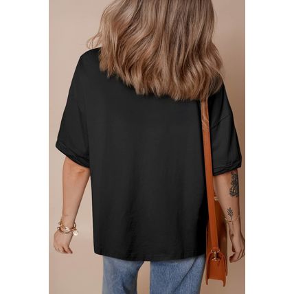 Black Pride Bow Print Oversize Cotton T Shirt