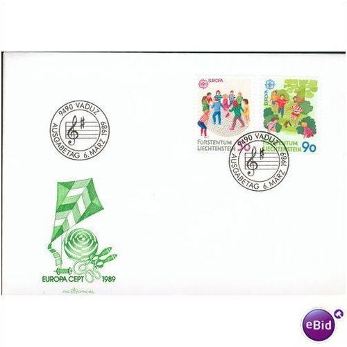 Liechtenstein FDC 1989 - SG 952-953 - Children's Games - Europa CEPT
