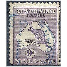 Australia 1916 SG39 9d Violet Fine Used Filler BLUE Cancel Fine Used.