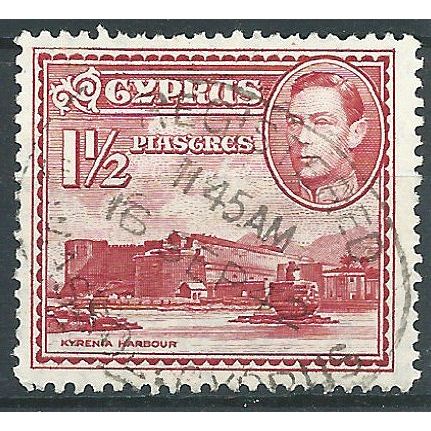 Cyprus 1934 SG137 1 1/2pi Carmine Fine Used....