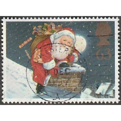 1997 Christmas. 63p Value. Father Christams On Chimney. Fine Used