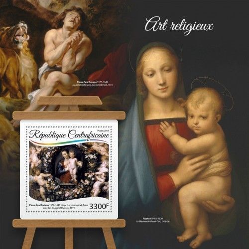 CENTRAL AFRICA 2017 SHEET MNH RELIGIOUS ART PAINTINGS PEINTURES RELIGIEUX ARTE A