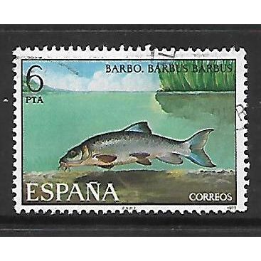 SPAIN 1973 SPANISH FAUNA FRESHWATER FISHES 6p BARBEL SG2456 FINE USED#