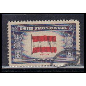 Used 919 5c Flag of Austria Fine KA7679