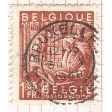 Belgium stamps 1948 - 1f.35c Woman Making Lace - used