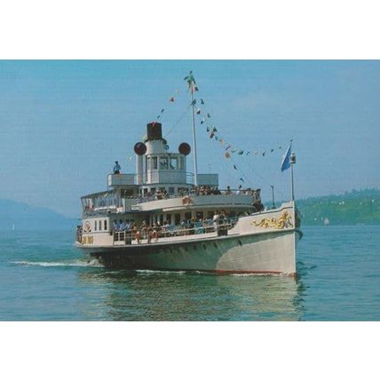 Zurichsee Raddampfer Stadt Swiss Paddle Steamer Ship Lake Zurich Postcard