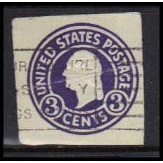 Used U436 2c George Washington Fine Cut Square Z2855
