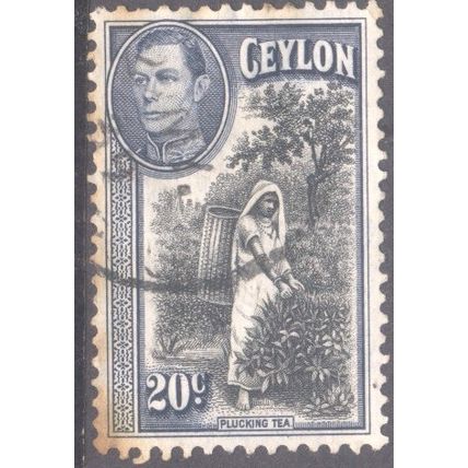 Ceylon stamps 1938 - SG391 - 20c Plucking Tea KGV1 - used 9