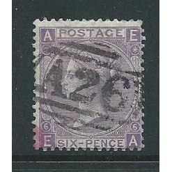 gibraltar stamps gb victoria used abroad sgz46 sg z46 6d lilac 181867 plate 6