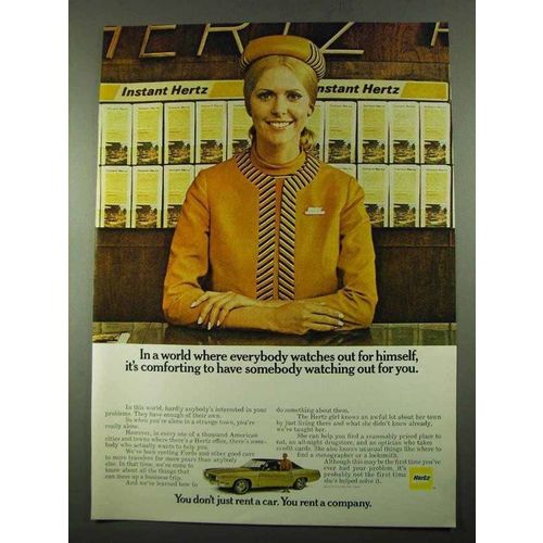 1969 Hertz Rent-a-Car Ad - Watching Out For You