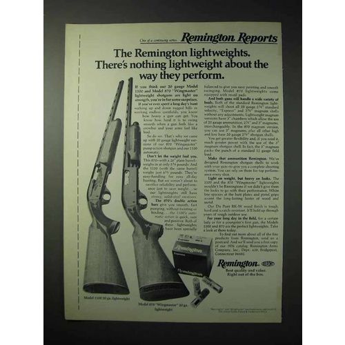 1976 Remington Model 1100 and 870 Shotguns Ad