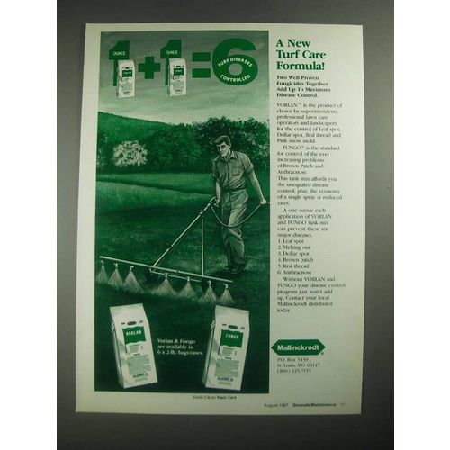 1987 Mallinckrodt Vorlan and Fungo Ad - A New Turf Care Formula